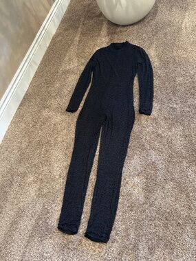 Black beaded jumpsuit